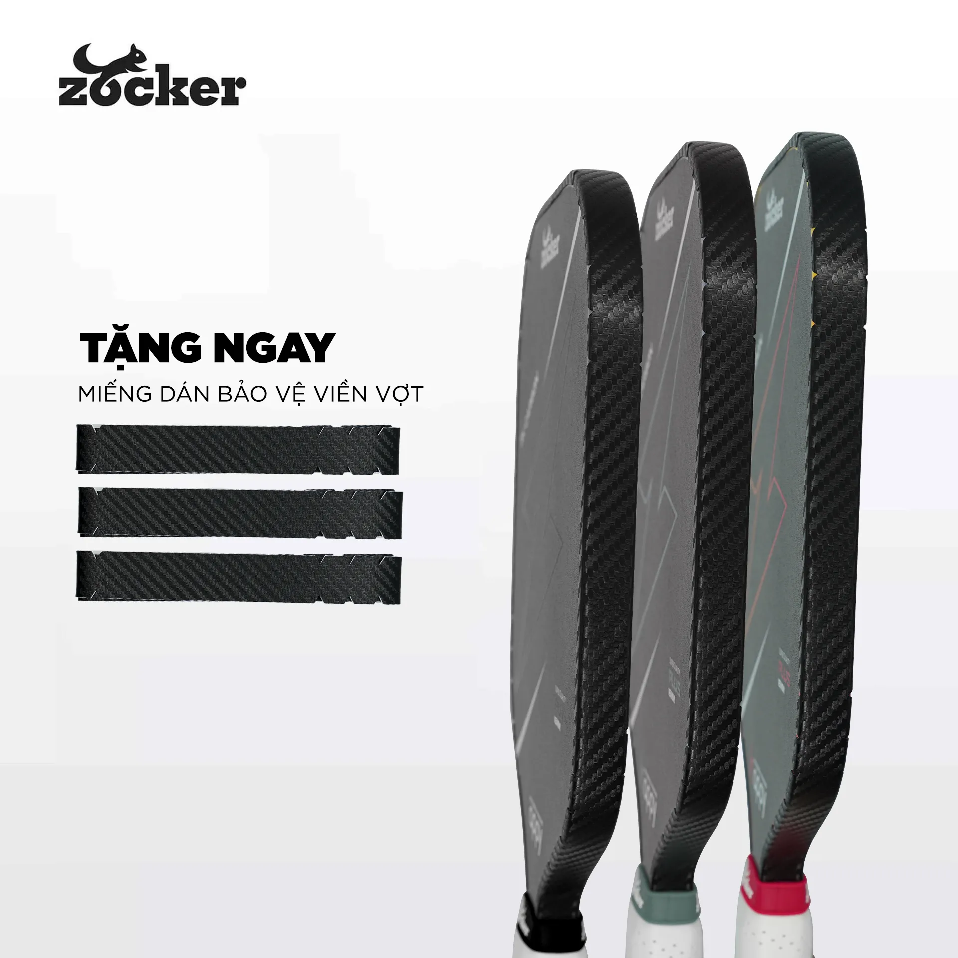 Vợt Pickleball Zocker HP02 Plus Gen 2 Super Quality Gray chính hãng