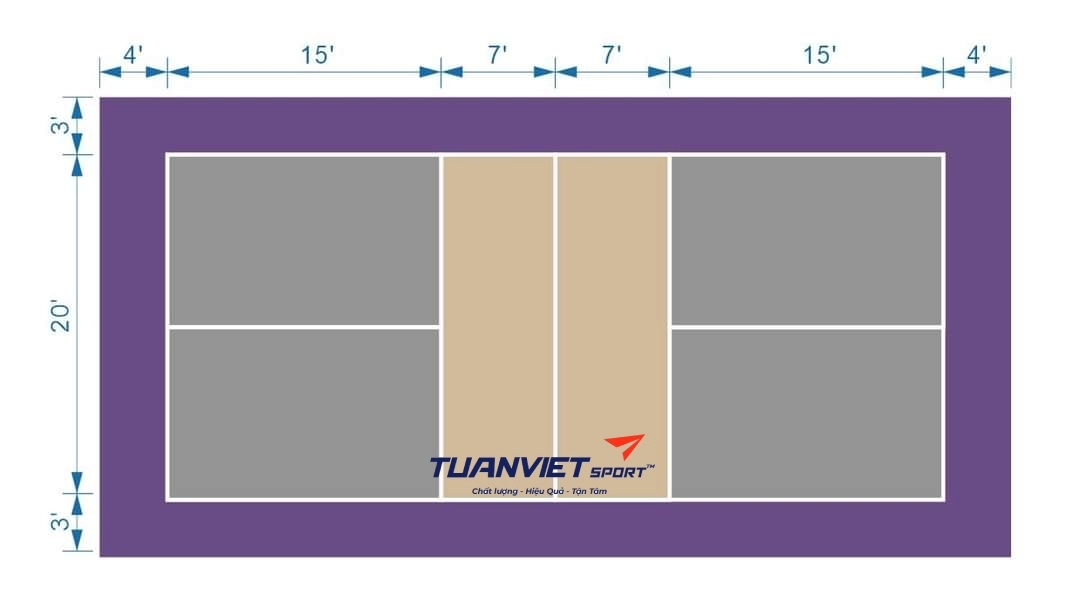 Sàn nhựa ngoài trời làm sân pickleball