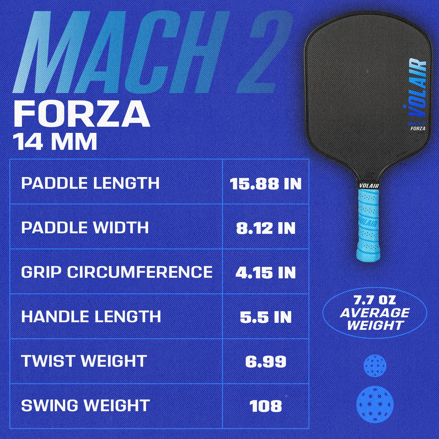 Vợt Pickelball VOLAIR Mach 2 Forza Pickleball Paddle