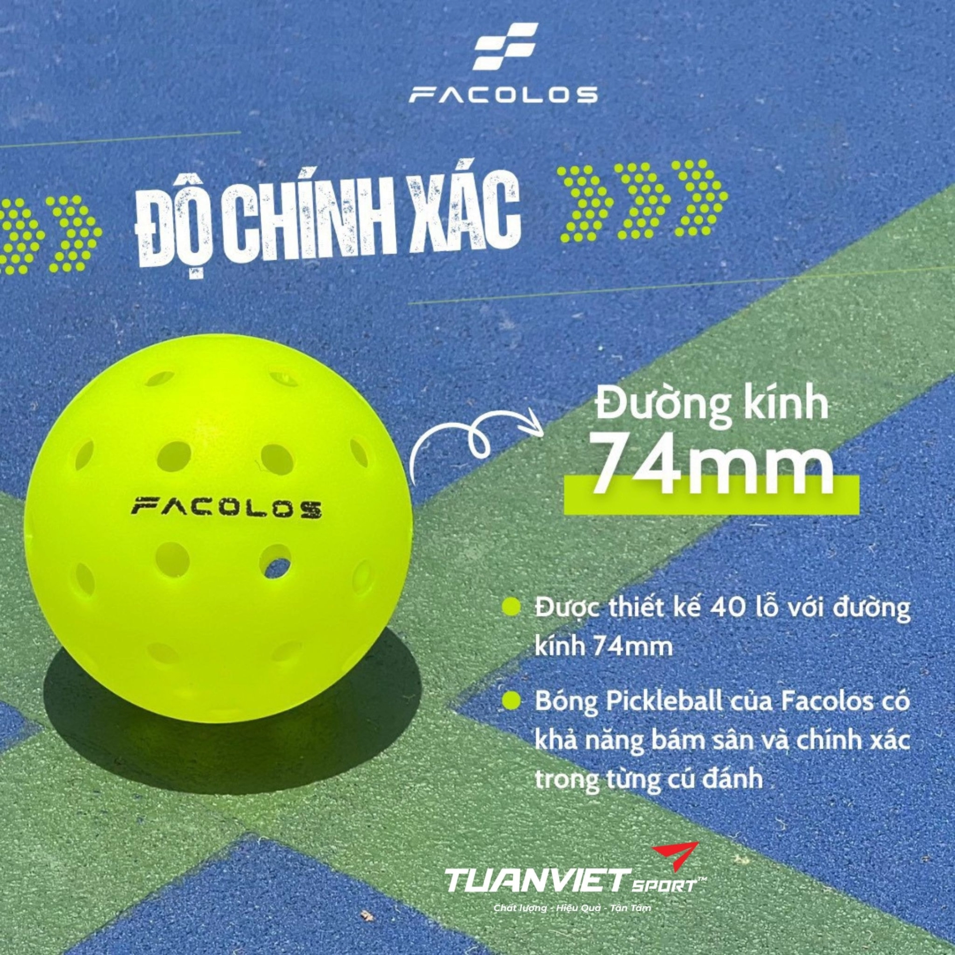 Bóng Pickleball Facolos chính hãng