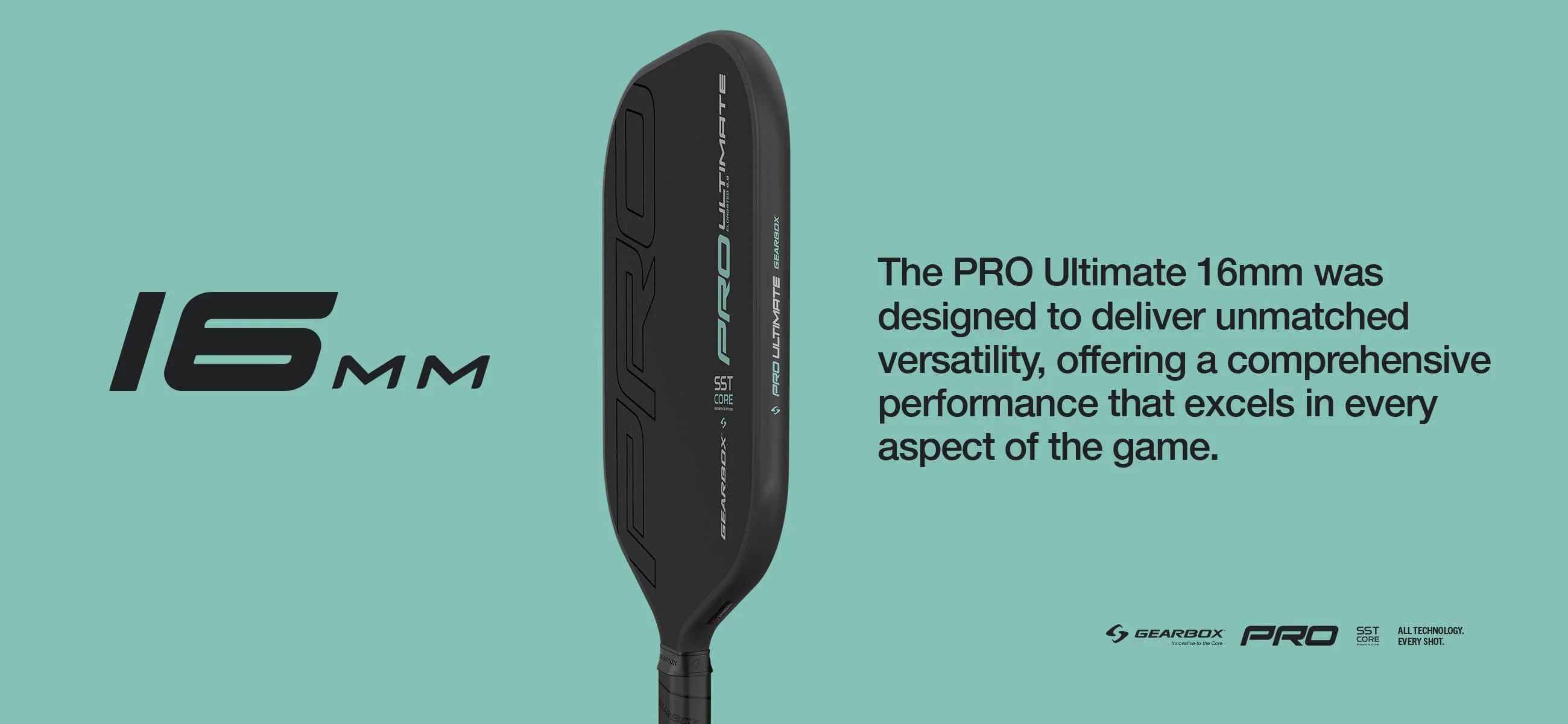 Hinh anh 2: Vot pickleball Gearbox Pro Ultimate Elongated voi thiet ke carbon va cong nghe SSTCore