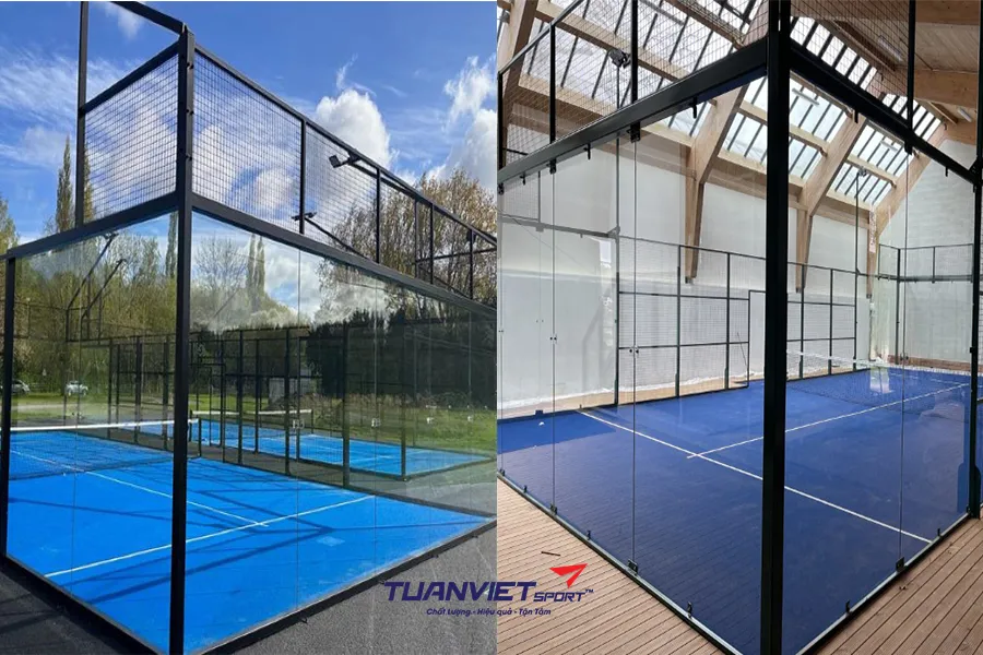 Thi công sân padel ngoài trời và trong nhà