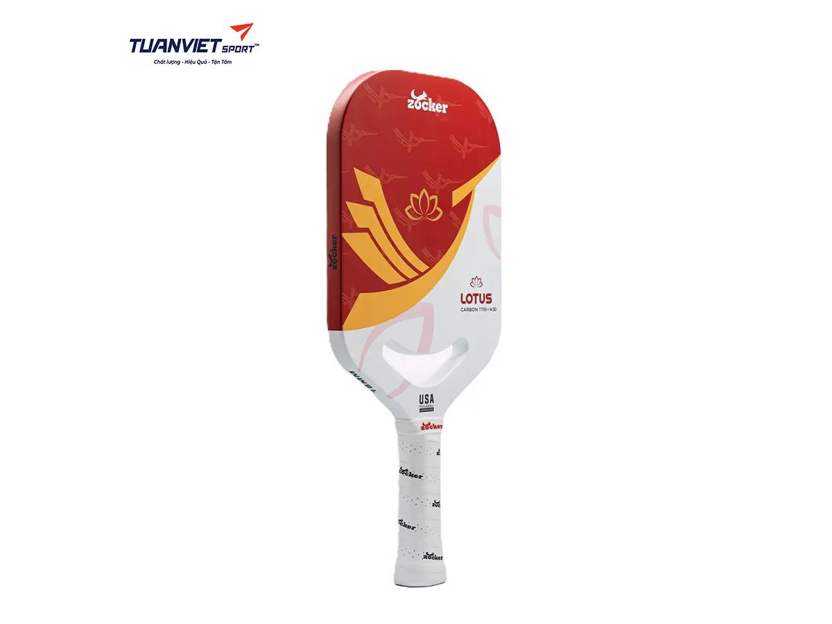Vợt Pickleball Zocker Lotus LT01 White/Red