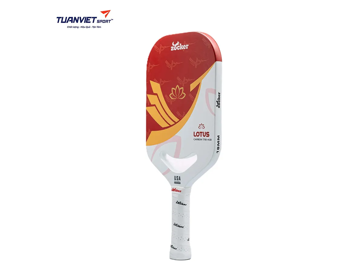 Vợt Pickleball Zocker Lotus LT01 White/Red
