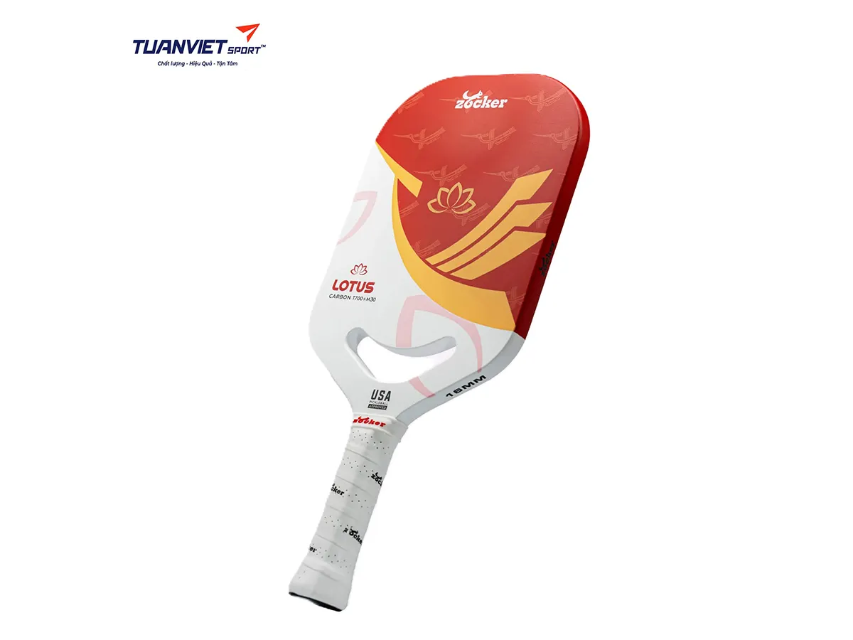 Vợt Pickleball Zocker Lotus LT01 White/Red