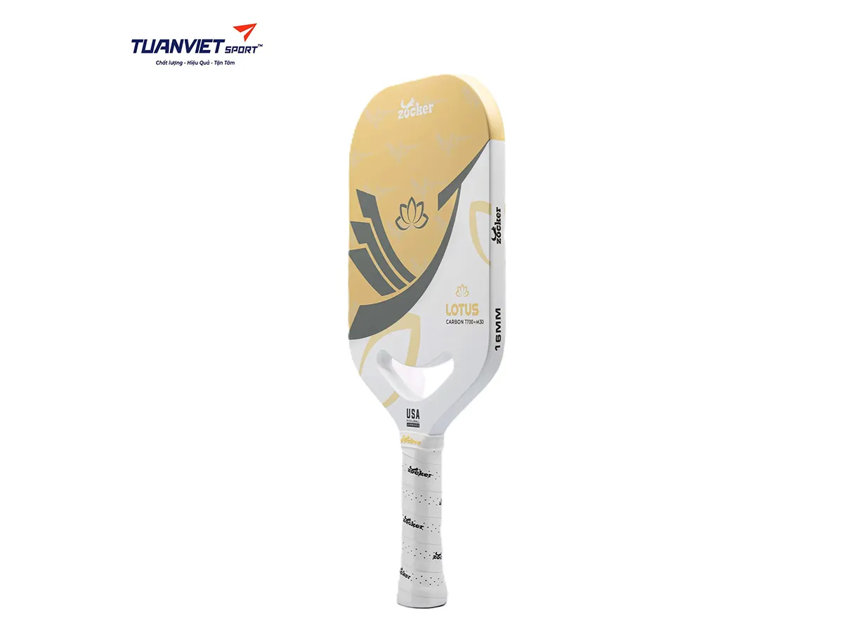 Vợt Pickleball Zocker Lotus LT01 White/Yellow
