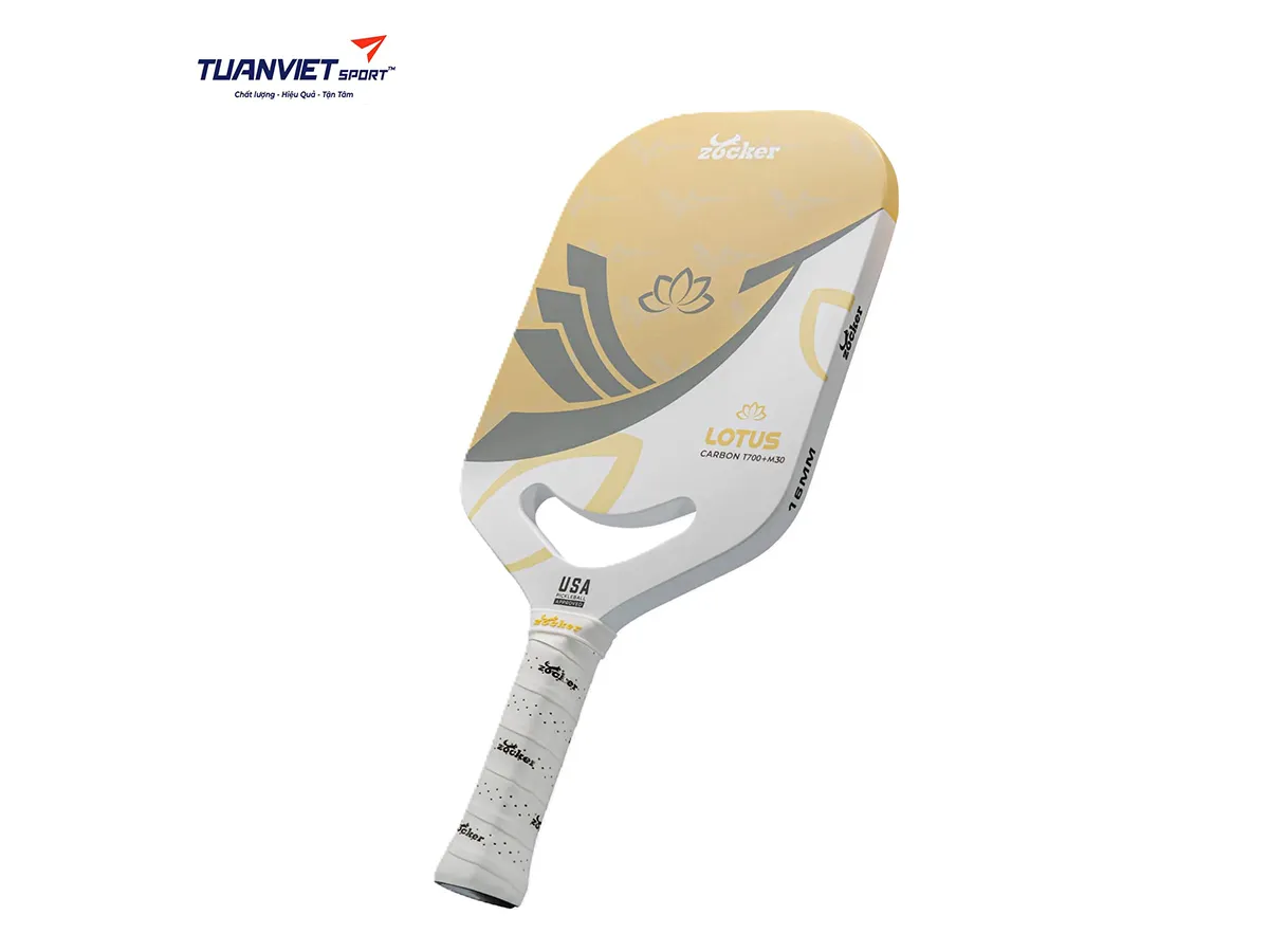 Vợt Pickleball Zocker Lotus LT01 White/Yellow