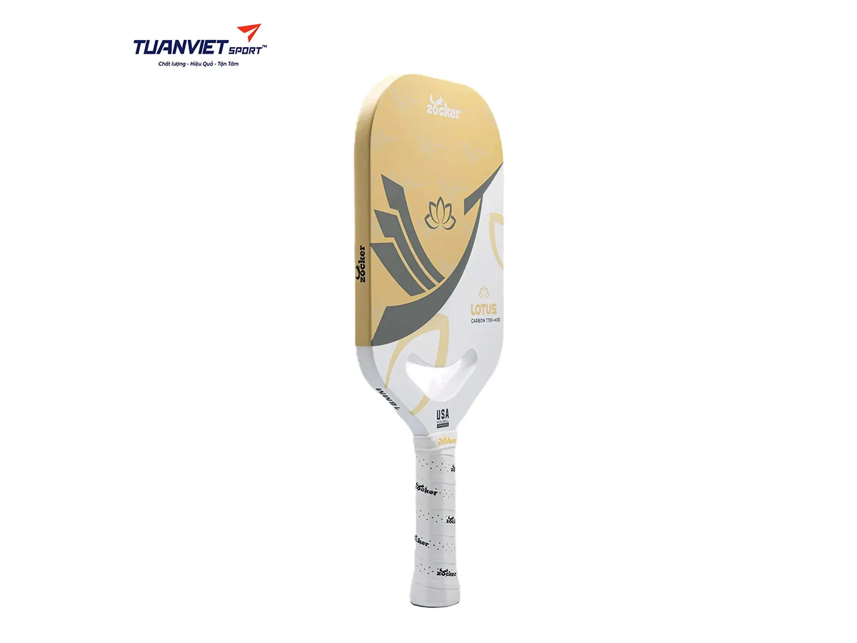 Vợt Pickleball Zocker Lotus LT01 White/Yellow