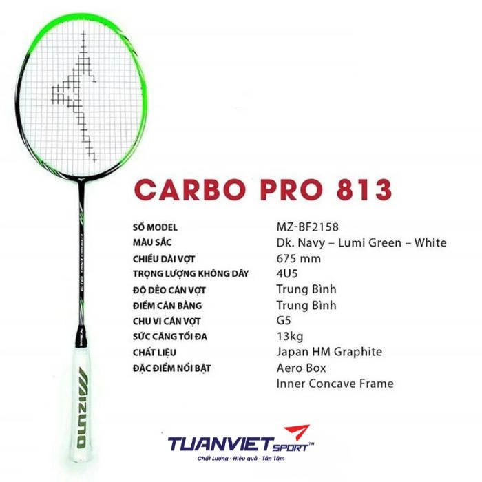 Vợt Cầu Lông Mizuno Carbo Pro 813 Chính Hãng