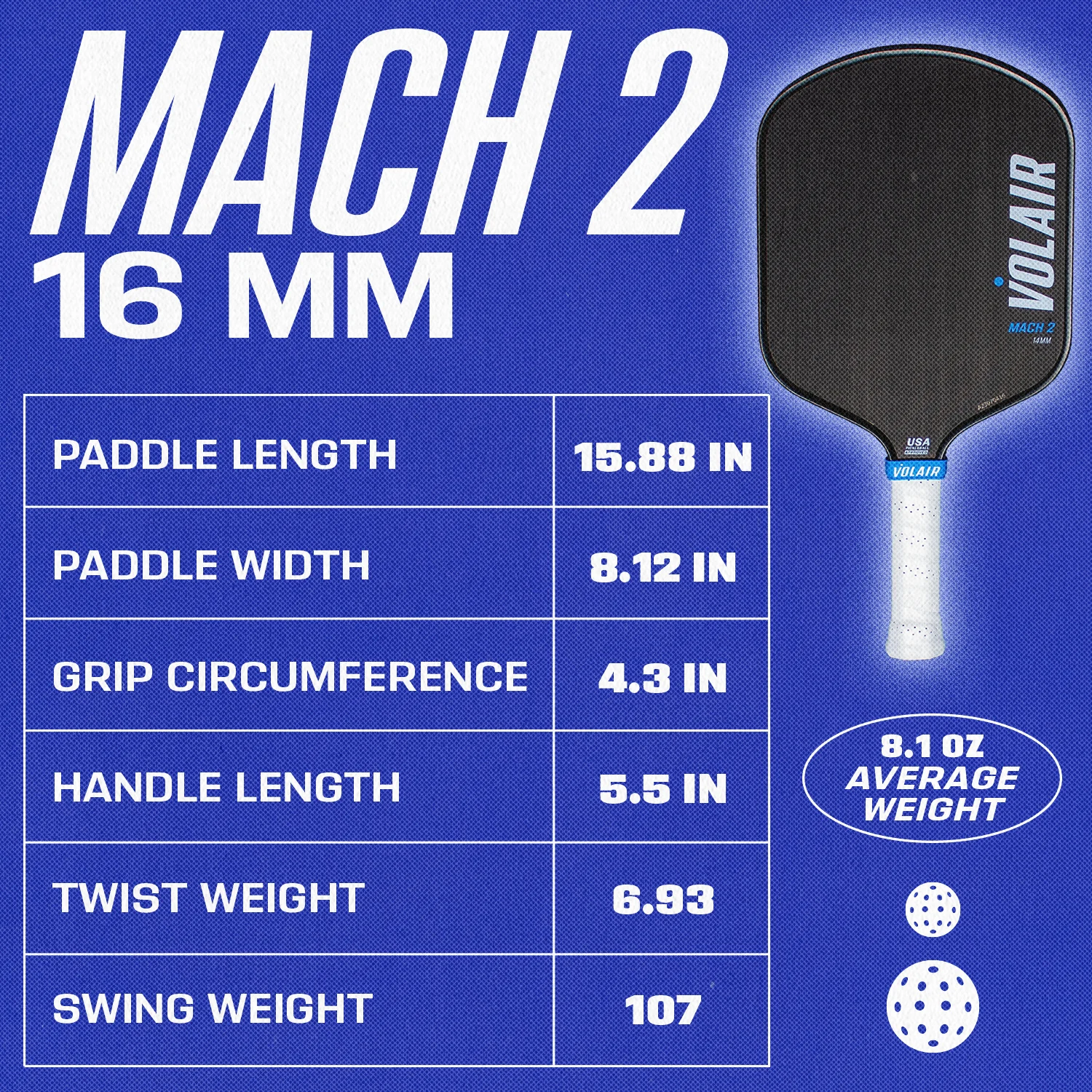 Vợt Pickleball VOLAIR Mach 2 Pickleball Paddle