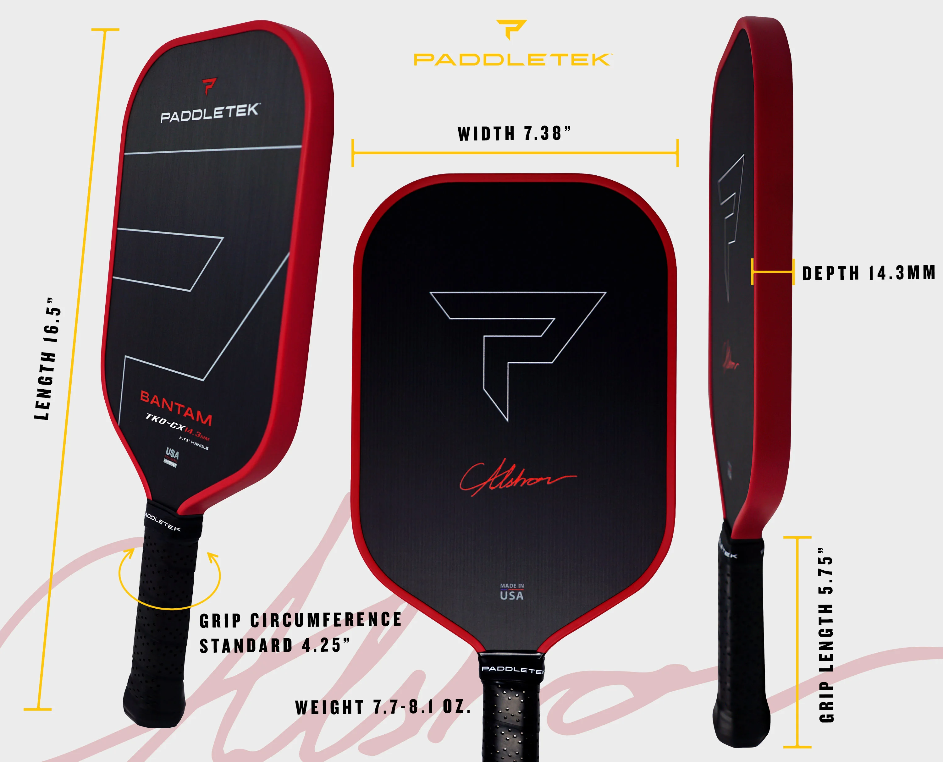 Vợt Pickleball PADDLETEK Bantam TKO-CX 14.3
