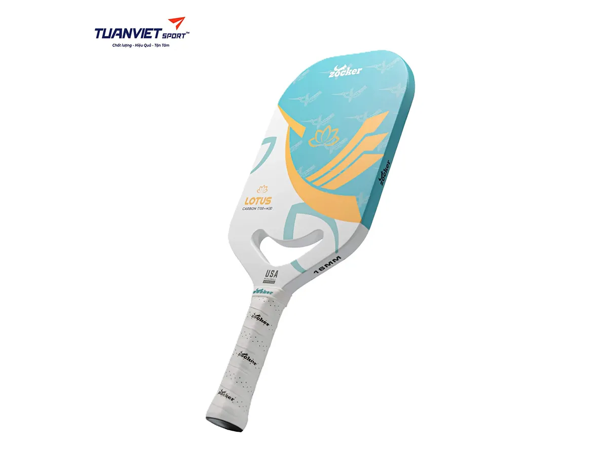Vợt Pickleball Zocker Lotus LT01 White/Blue