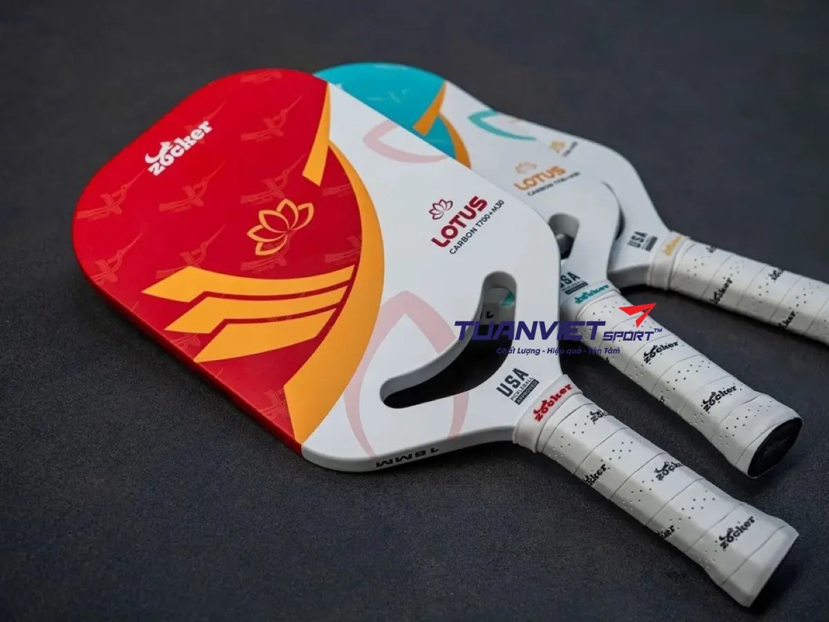 Vợt Pickleball Zocker Lotus LT01 White/Red