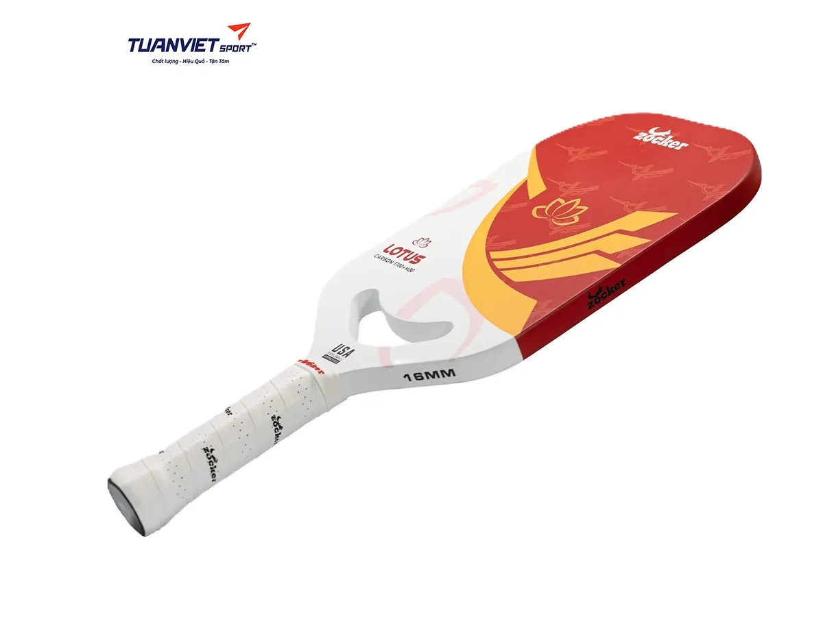 Vợt Pickleball Zocker Lotus LT01 White/Red