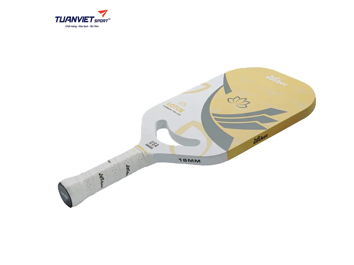 Vợt Pickleball Zocker Lotus LT01 White/Yellow